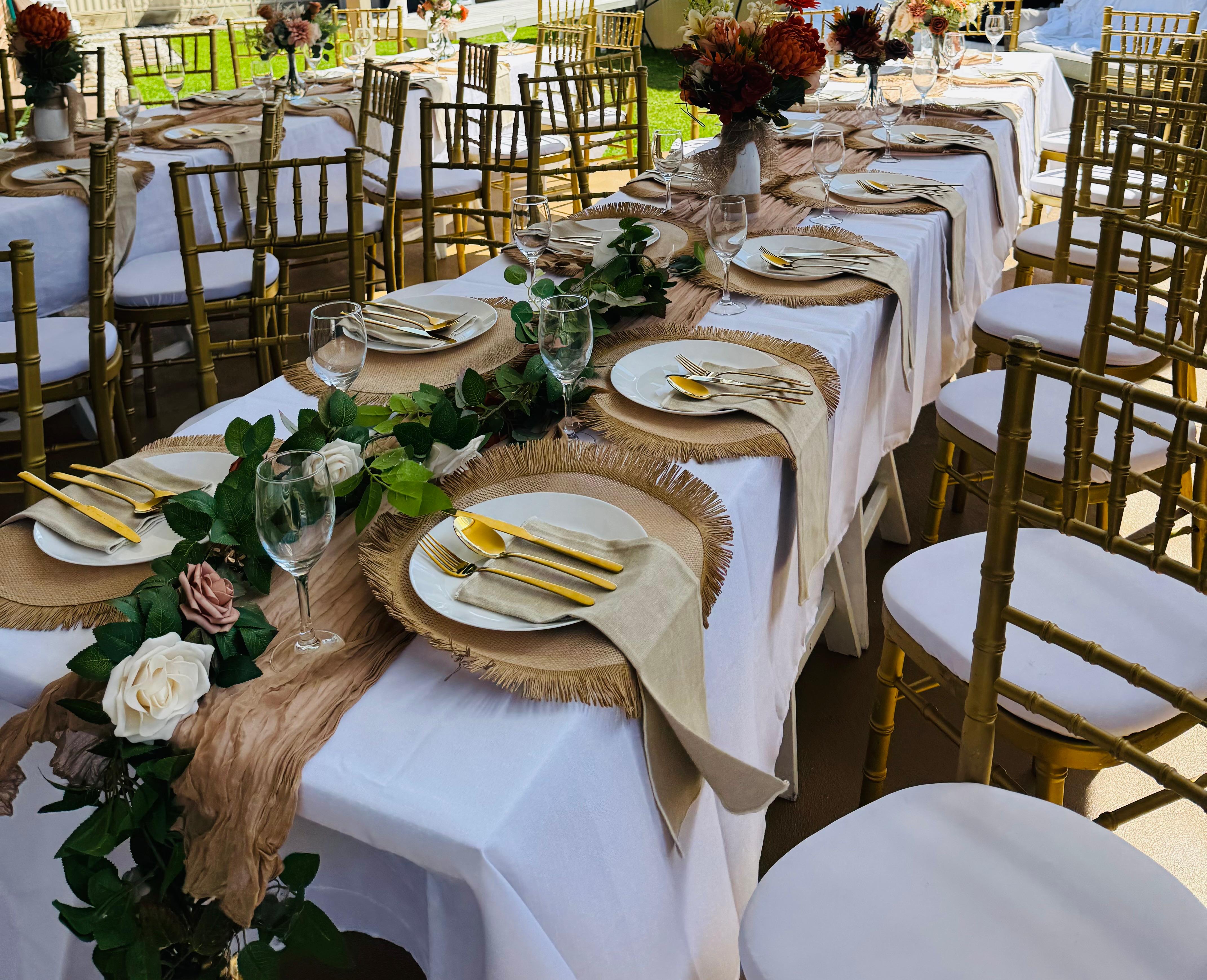 Neutral themed table setting